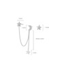 925 Sterling Silver Cuff Earrings Chain for Women Asymmetric Star