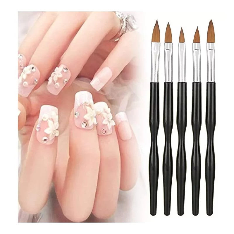 Juego Brochas Aplicación Decoración Uñas Acrílicas Manicura