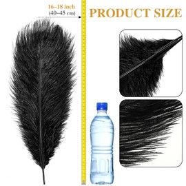 Retrowavy 30 Pcs Large Natural Ostrich Feathers Bulk 16-18 Inch for Centerpieces for Wedding Party Centerpieces Home Decoration Flower Arrangement (Champagne)