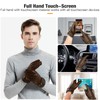 Aegend Leather Gloves for Men, Soft Warm Lining Full Hand