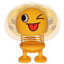 Winking Face with Tongue Emoji Bobblehead Figure Car Decoration - Cute Interior Decor Toy Party Favor Dashboard Ornament by SciencePurchase