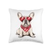 Frenchie Heart Bandana Cool French Bulldog Lover Valentines Throw Pillow