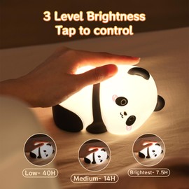 KinYiLO Lying Panda Cute Night Light for Toddler, Kids, Baby, Nursery Nightlight Ambient Lamp for Snoothing, Sleeping Companion, Auto Off 30Min Timer, Rechargeable Battry Cordless