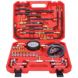 Yonligonju Fuel Injection Pressure Tester Kit 0-140 PSI Pro Auto Fuel Pressure Gauge for Fits Most Cars and Trucks