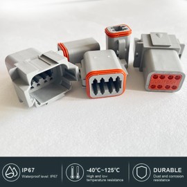 152PCS DT Deutsch Connector Kit, 2 3 4 6 8 12 Pin Way DT Connectors with Solid Contacts, Waterproof Automotive Electrical Connectors Assortment for Automotive Repair