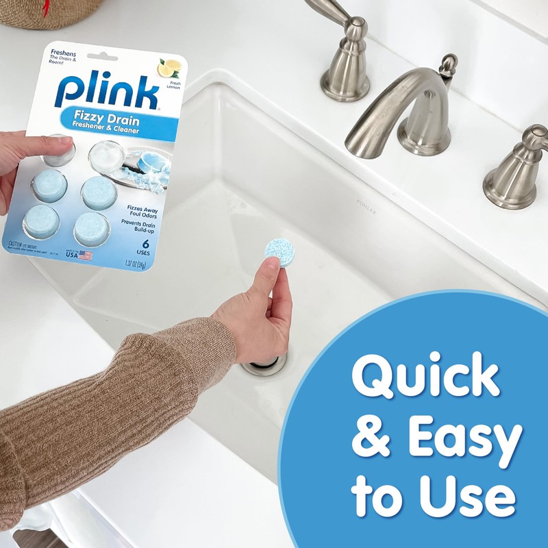 Plink Lemon Drain Freshener Tablets 6 Count Fizzing Odor Eliminator