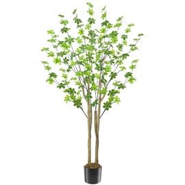Fairblo 4FT Artificial Trees Faux Decorative Trees Floor Plant Fake Tree with Enkianthus for Home Living Room Office Indoor Outdoor Decor