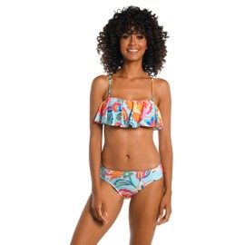 La Blanca Women's Bandeau Bikini Swimsuit Top, Multi//Breezy Beauty, 8