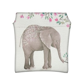 DEEZOMO Small Makeup Bag for Purse, Pocket Cosmetic Bag Squeeze Waterproof PU Leather No Zipper Self-Closing Mini Multipurpose Storage Bag for Travel, Lipsticks, Headphones, Cosmetics (Elephant)