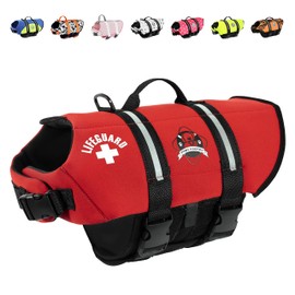 Paws Aboard Red Neoprene Life Jacket, Dog or Cat Life Preserver (XXSmall 2-6 Lbs)