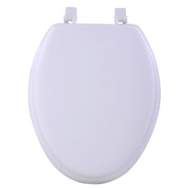 Achim Home Furnishings White TOVYELWH04 19-Inch Fantasia Elongated Toilet Seat, Soft