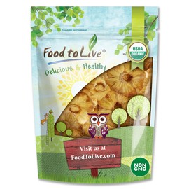 Food to Live Organic Dried Pineapple Rings, 1 Pound Non-GMO, Flavorful Chewy Fruit Snack, Vegan, Unsulfured, No Sugar Added, Bulk, Addition to Desserts, Cakes, Pies, No Sulphites, Unsweetened