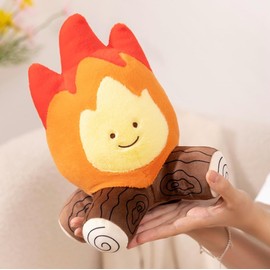 25cm Funny Campfire Plush Toys,Soft Simulation fire pile flame pillow,Fake Fire Firewood Plush Pillow for Outdoor Camping Room Decor - for Boys and Girls Christmas,Birthday Gift (Bonfire Plush A)