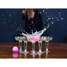 The Magic Toy Shop 20 pc Prosecco Fizzy Dizzy Party Skill Luck Game & Drinking Ping Pong Glass Ball