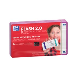 Oxford Flash 2.0 Flashcards A7 75 x 125 mm White Light Purple Pack of 80