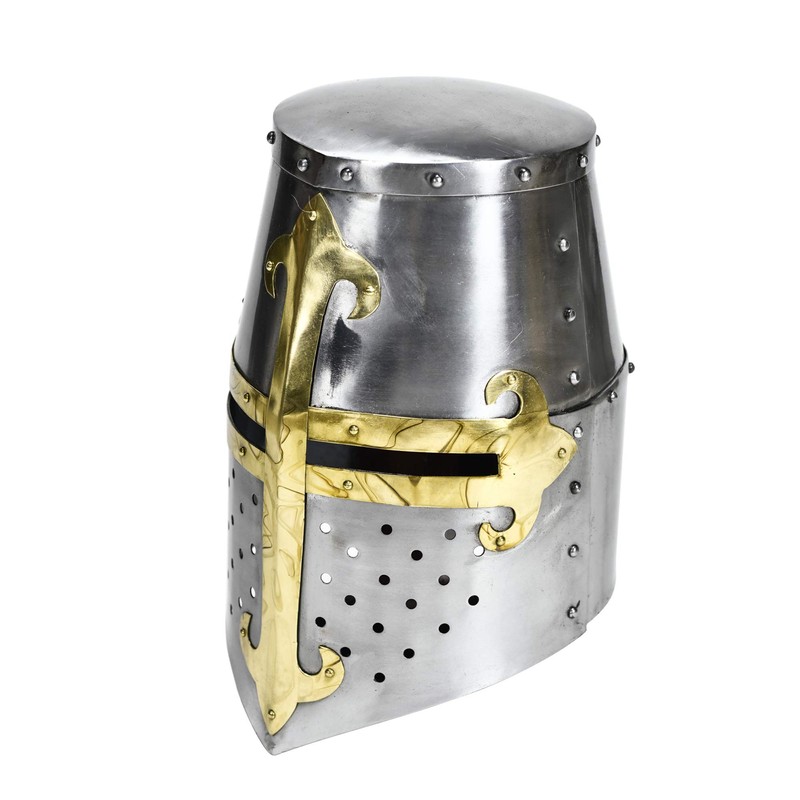 Armory Replicas™ - Knights Templar Brass Trimmed Crusader Practice Helmet