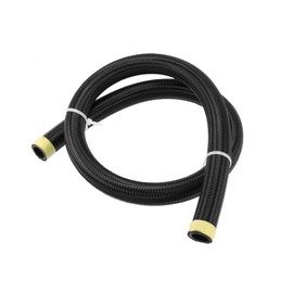 REPAIROCK 3ft 12AN Fuel Hose AN12 Universal Car Braided Nylon Stainless Steel CPE Oil Fuel Gas Line Hose Black Auto Replacement Parts