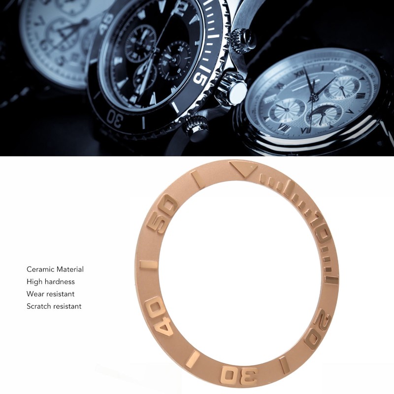 Watch Bezel Insert 38mm Ceramic Embossed Digit Watch Bezel Ring