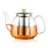 CNGLASS Glass Teapot with Infuser(37.5oz),Clear Tea Kettle with Removable Stainless