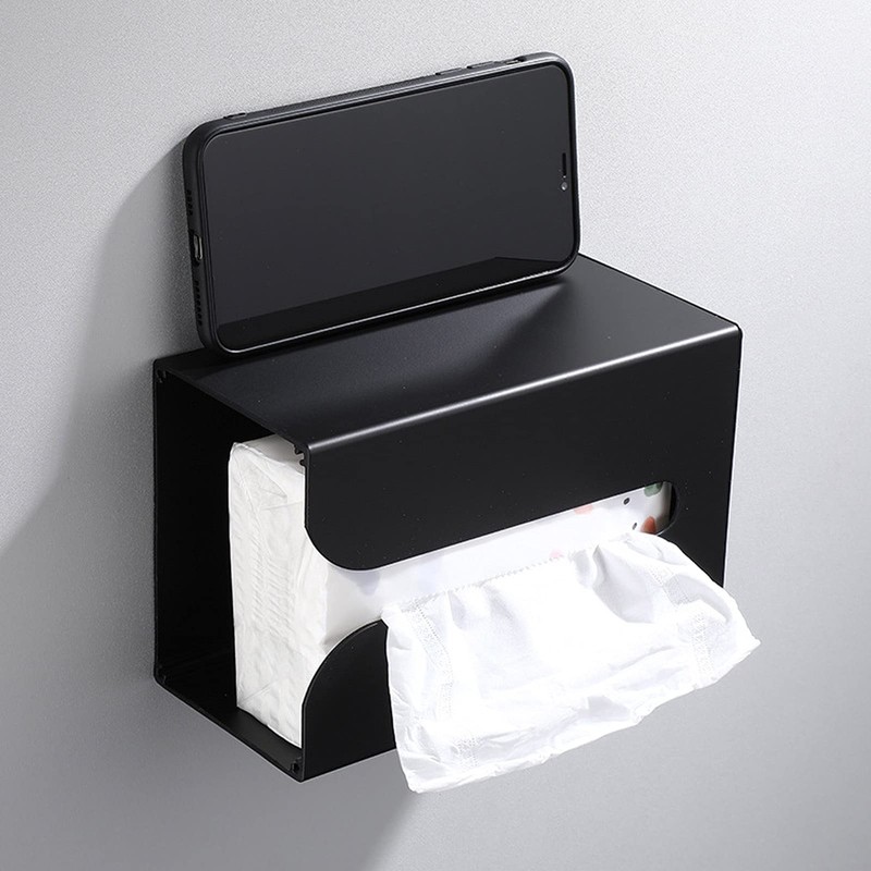 Wall Mount Tissue Box Holder, Black Tissue Box Holder Stand