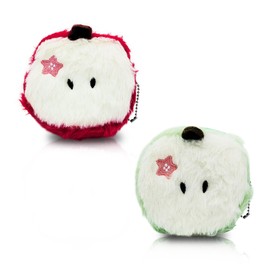 WisePoint Coin Purse, 2 Pieces, Soft Plush Small Purse, Fruit Shaped Small Wallet with Key Ring, Cute Coin Purses for Women for Walks, Shopping, Red and green, Minimalist