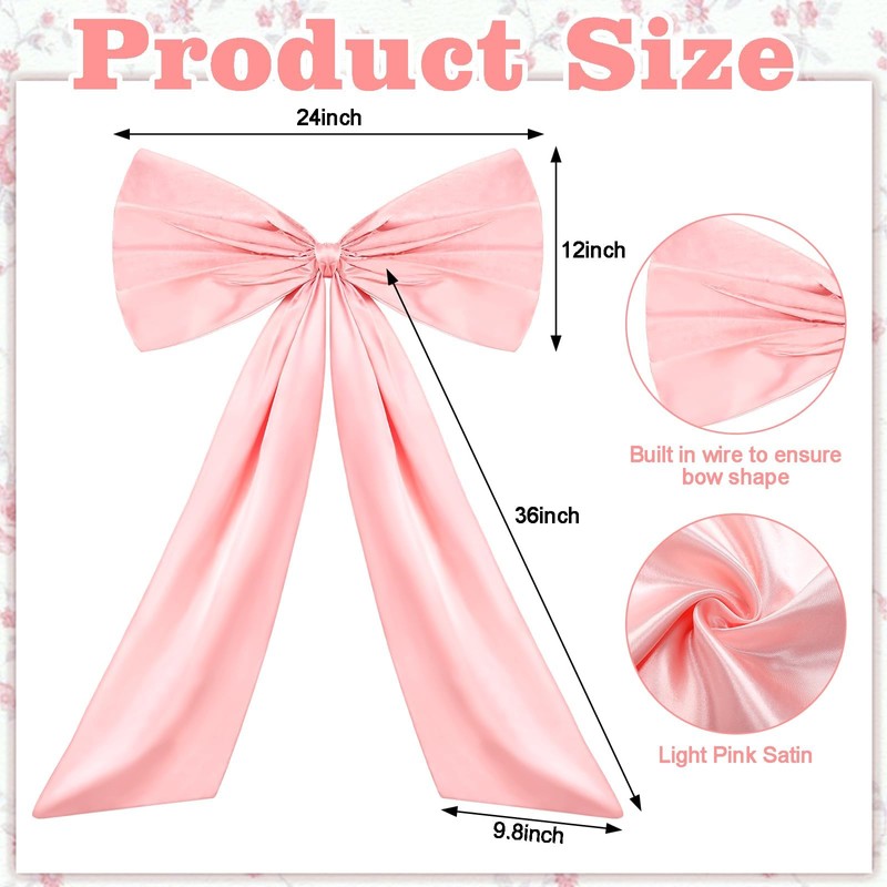 Large Satin Bow, 60 x 90 cm Gift Bow, Large,