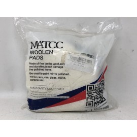 MATCC 6-Inch Lambs Wool Polishing Buffer Pads, Set of 4 with Drill Adapter