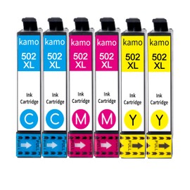kamo 502 XL Printer Cartridges Compatible with Epson 502 502XL Cartridges Multipack (6-Pack) for Expression Home XP-5100 XP-5105 XP-5150 XP-5155, Workforce WF-2860DWF WF-2865DWF WF-2880DWF WF-2885DWF