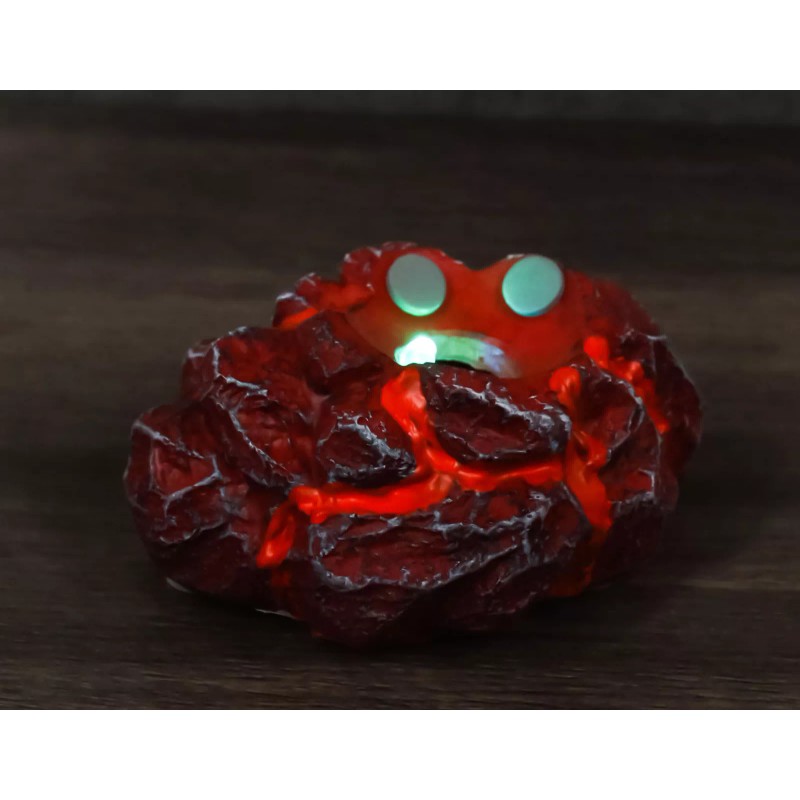 Red Magma Lava Rock LED Light Base Display Stand For