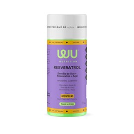 WU Nutrition RESVERATROL | Semilla de Uva + Resveratrol + Acaí | Antioxidante | 60 Cápsulas | 1 mes de consumo | Suplemento Premium