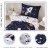PERFEMET Twin Comforter Set 4 Piece Kids Space Rockets Comforter
