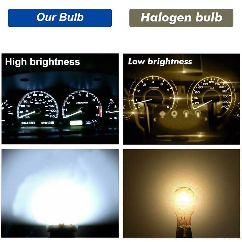 GLOFE 10Pcs T5 B8.4D 5050 Instrument led bulb Instrument Gauge