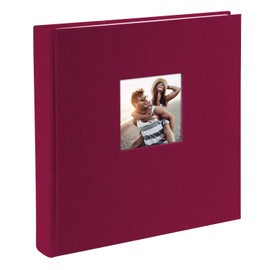 Goldbuch photo album with cut-out, Bella Vista, 25 x 25 cm, 60 white pages with glassine dividers, linen, Bordeaux, 24892