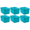 Teacher Created Resources Plastic Multi-Purpose Bin, Teal, Pack of 6