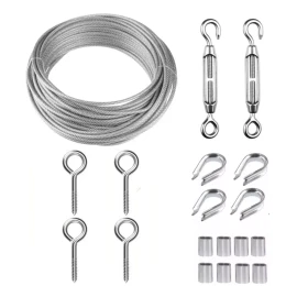 PopBabies Tensor Alambre Gancho Ojo Cables Acero Inoxidable 19pcs
