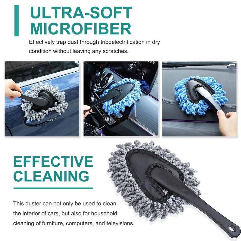 2 Pack Super Soft Microfiber Duster Brush, Dusting Tool, Cleaning