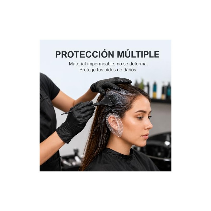 100 Protectores Auditivos Desechables para Teñir el Cabello, Ducha, Baño