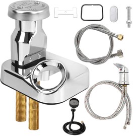 LukLoy All-in-One Salon Shampoo Bowl Faucet Vacuum Breaker Kit, Complete Set Salon Sink Parts for Salon Shampoo Bowl and Bed, 1/4" Nut Beauty Salon hose and sprayer for Barber Shop Spa Center