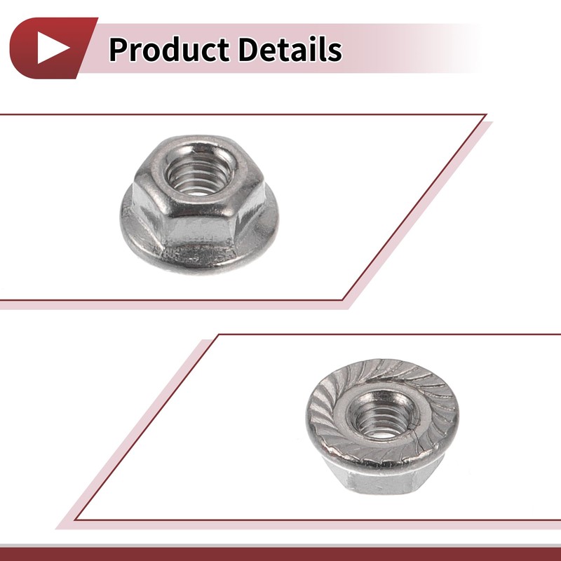 HEROFFIX 5 Pcs M3x0.5 Car Flange Nuts 316 Stainless Steel