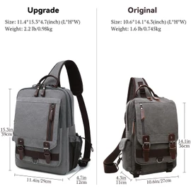 mygreen Sling Bags Chest Shoulder Backpacks, Sling Backpack Crossbody Messenger Bag Travel Outdoor Men Gray, XL