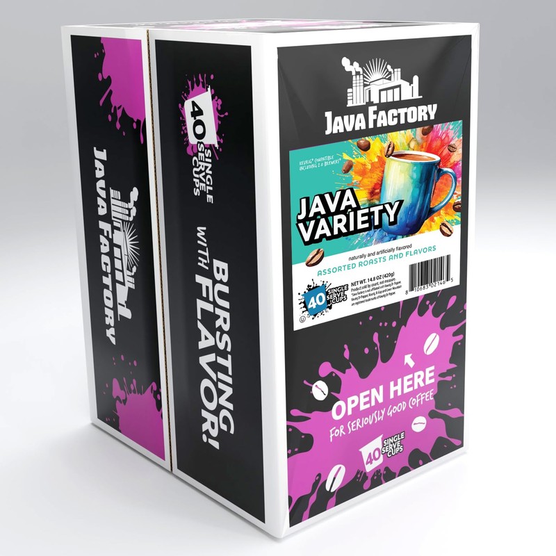 Java Factory Assorted Variety Pack Coffee Pods Compatible with Keurig