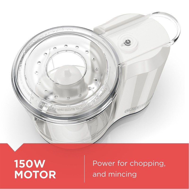 BLACK+DECKER HC150W 1.5-Cup Electric Food Chopper, White, 1.5_cup