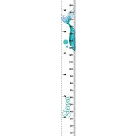 Plus Nao Height Scale, Wall Mounted Type, Height Measurement, Growth Recording, Kids Measures, Movable, From Baby to Adult, From 0 to 78.7 inches (0 to 200 cm), Scale Included, Mermaid (Green)