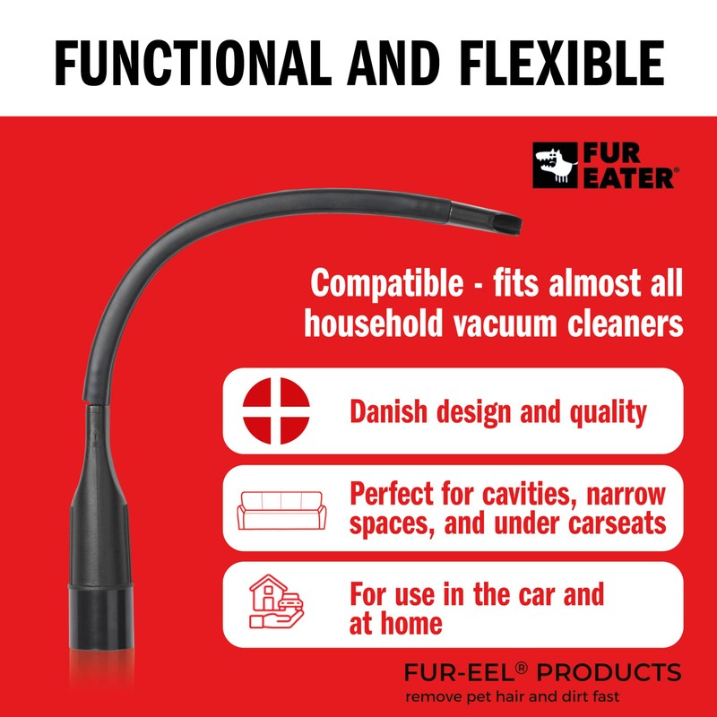 FUR-EEL 16.5-inch Flexible Crevice Cleaning Tool | Long Vacuum Attachment