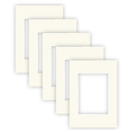 nielsen Conservation Passepartout Cardboard 2.2 mm | Set of 5 | External Format 21 x 29.7 cm (DIN A4) for Picture Size 13 x 18 cm | Cream White | Textured Surface