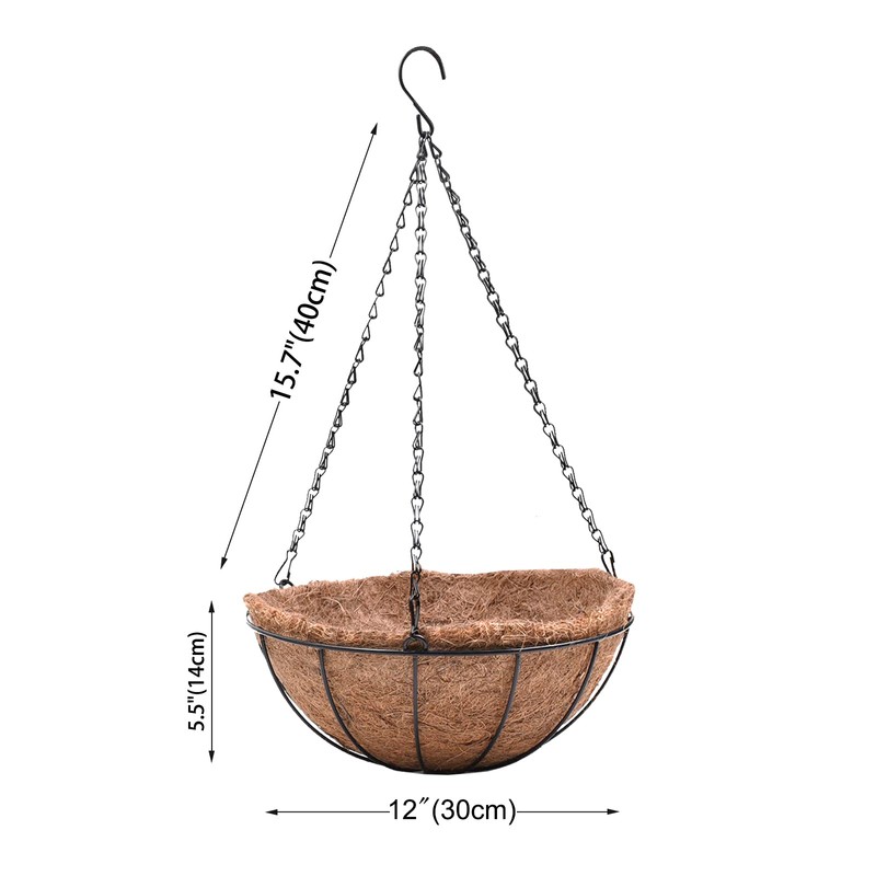 EIMQUVW 4 Pack Hanging Planter Basket Outdoor Large Hanging Flower