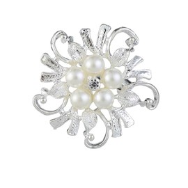 Fashion Pearl Floral Brooch Pin for Women Girls Wedding Paryty Banquet Bridal Jewelry