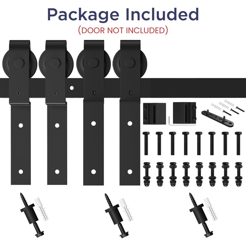 SMARTSTANDARD 4 Feet Bypass Sliding Barn Door Hardware Kit -