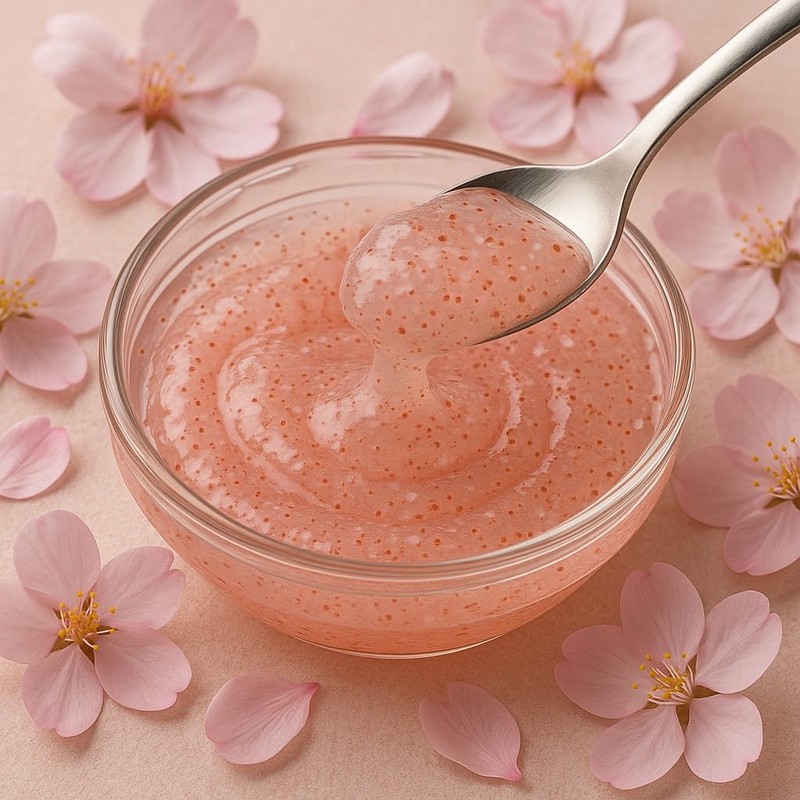Gel De Baño Exfoliante De Flor De Cerezo Y Vainilla