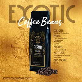 Mt. Zulu Gesha/Geisha Exotic Coffee Beans, Premium Specialty Coffee, 86.75 SCA, Medium Roast, Chamomile, Calendula & Chocolate Notes, Pour-Over Beans, 8 oz Bag